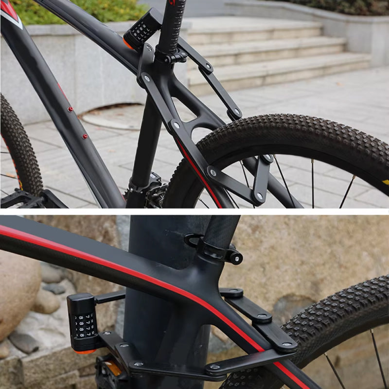 Heavy-Duty Folding Bike Lock with 4-Digit Combo Steel Chain Anti-Theft Security for Bicycles | Thomler