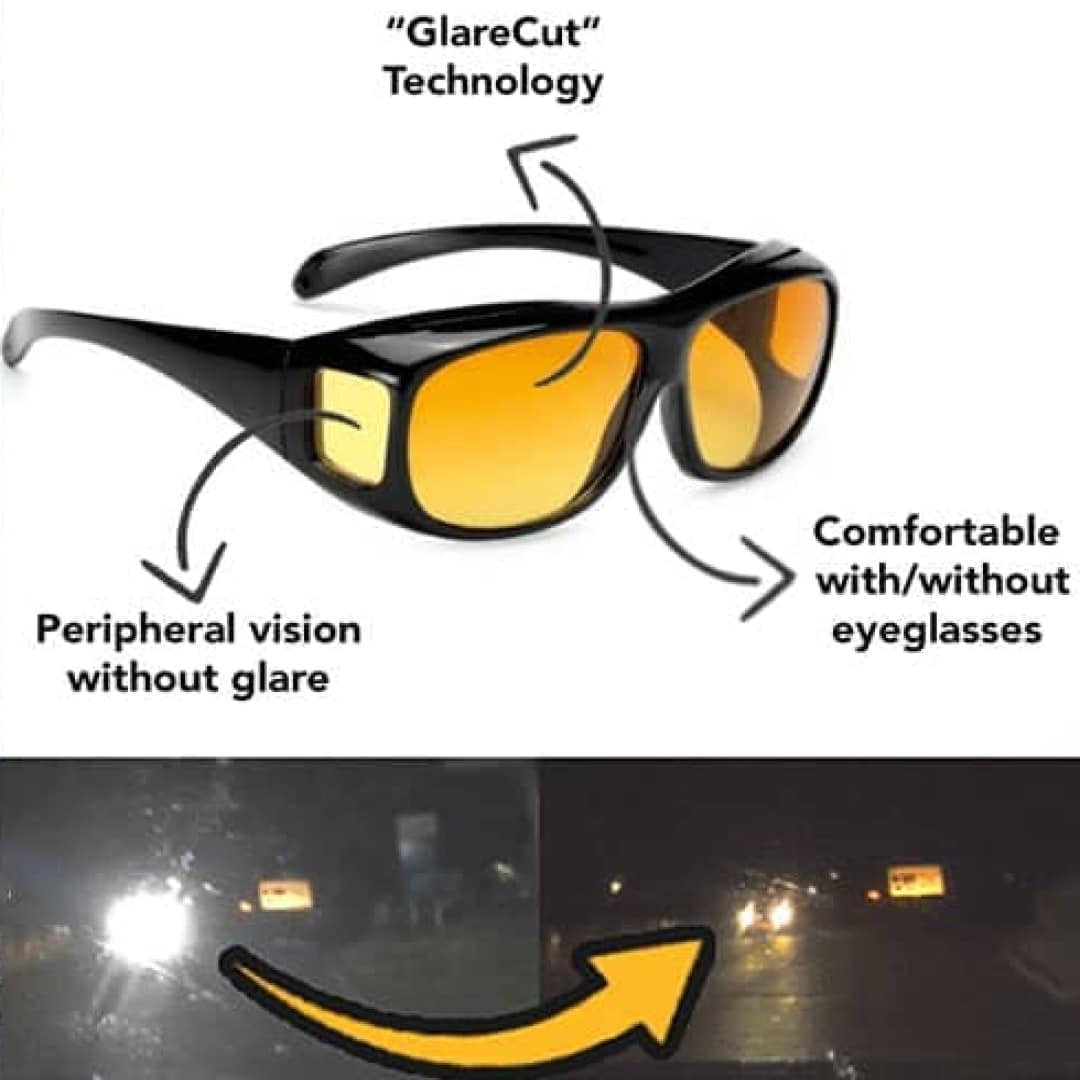 Night Driving Glasses with Anti-Glare Technology – Reduce Headlight Glare & Improve Low-Light Visibility for Safer Nighttime Road Travel | Thomler