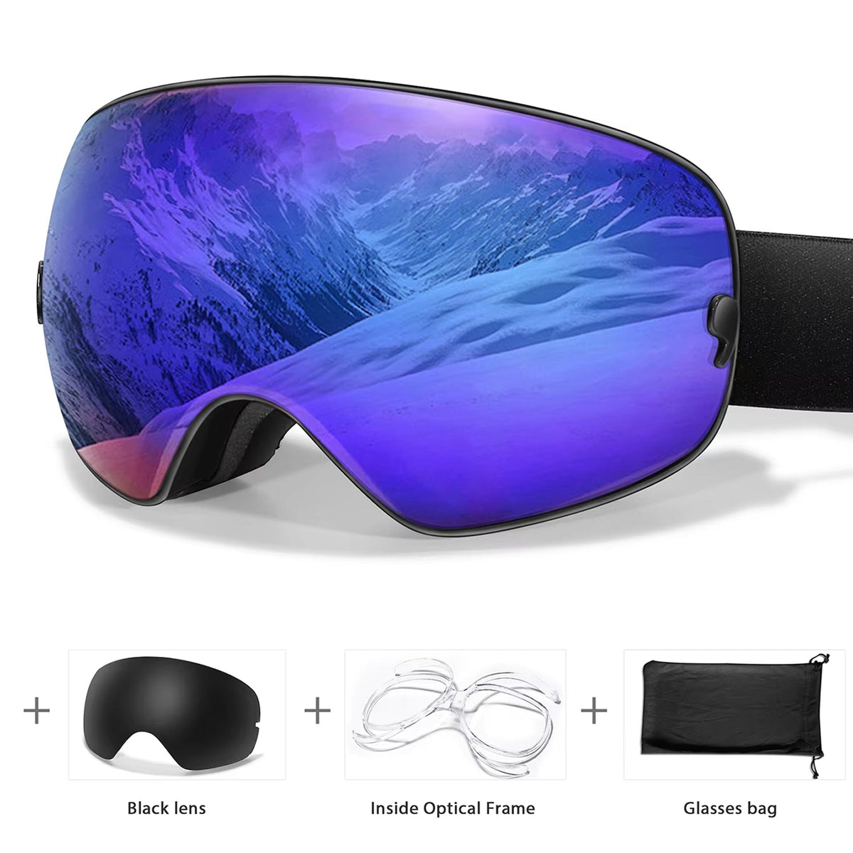 Anti-Fog Snow Goggles for Skiing & Snowboarding – UV400 Protection, OTG Compatible, Lightweight 4 oz Design | Thomler