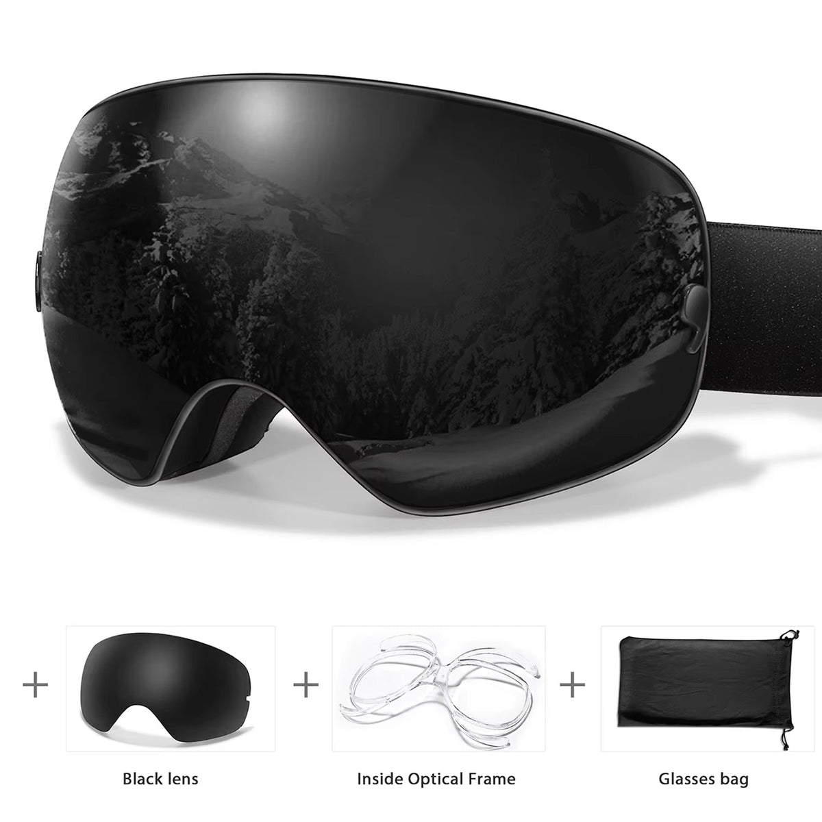 Anti-Fog Snow Goggles for Skiing & Snowboarding – UV400 Protection, OTG Compatible, Lightweight 4 oz Design | Thomler