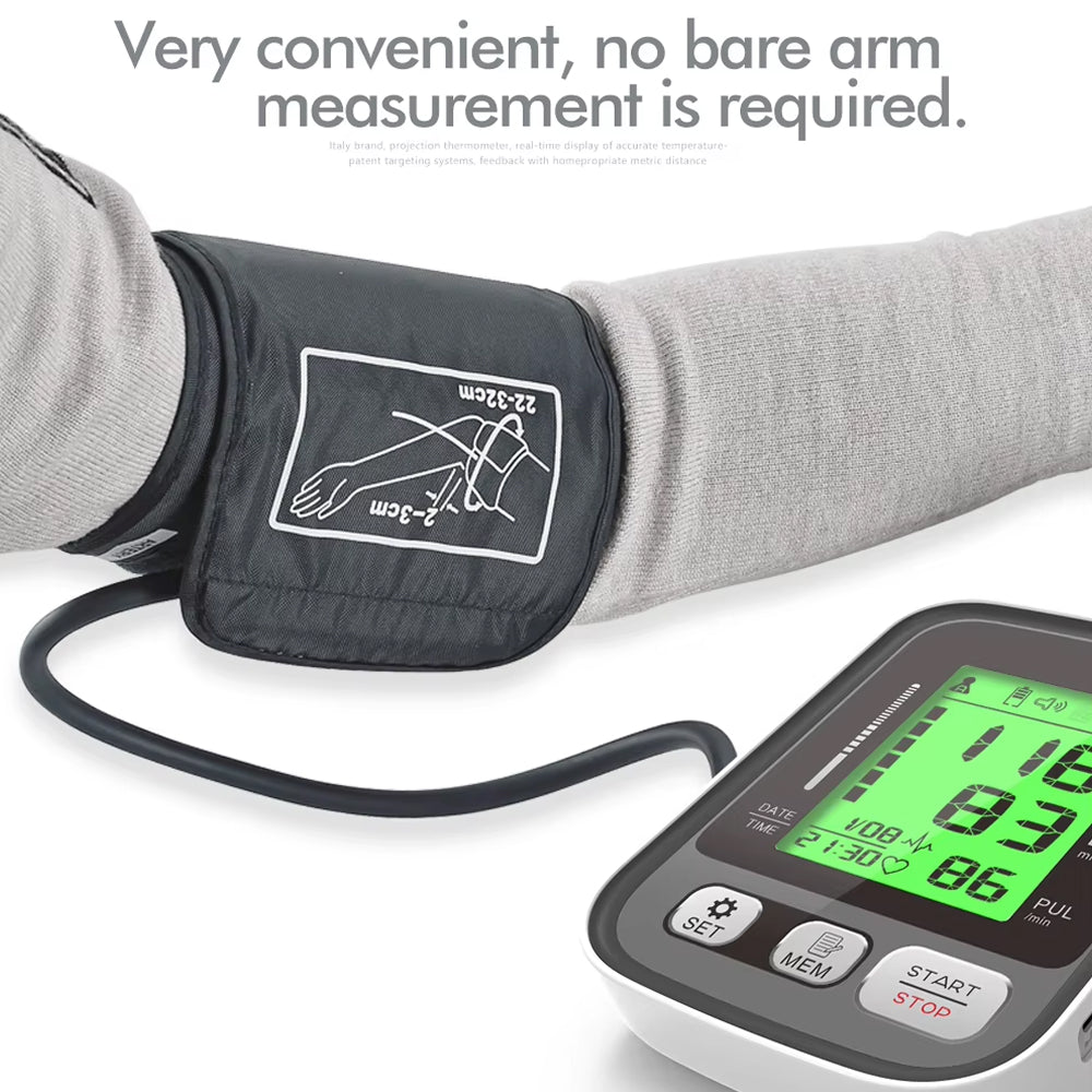 Upper Arm Blood Pressure Monitor with Color-Coded Readings & Dual-User Memory for Home Health Tracking | Thomler