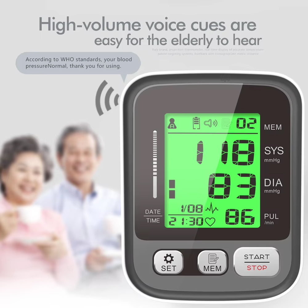 Upper Arm Blood Pressure Monitor with Color-Coded Readings & Dual-User Memory for Home Health Tracking | Thomler