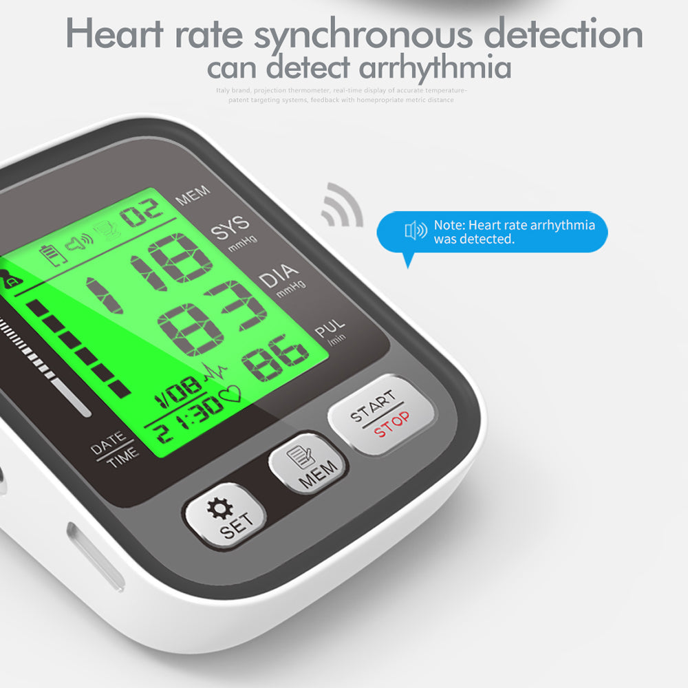 Upper Arm Blood Pressure Monitor with Color-Coded Readings & Dual-User Memory for Home Health Tracking | Thomler