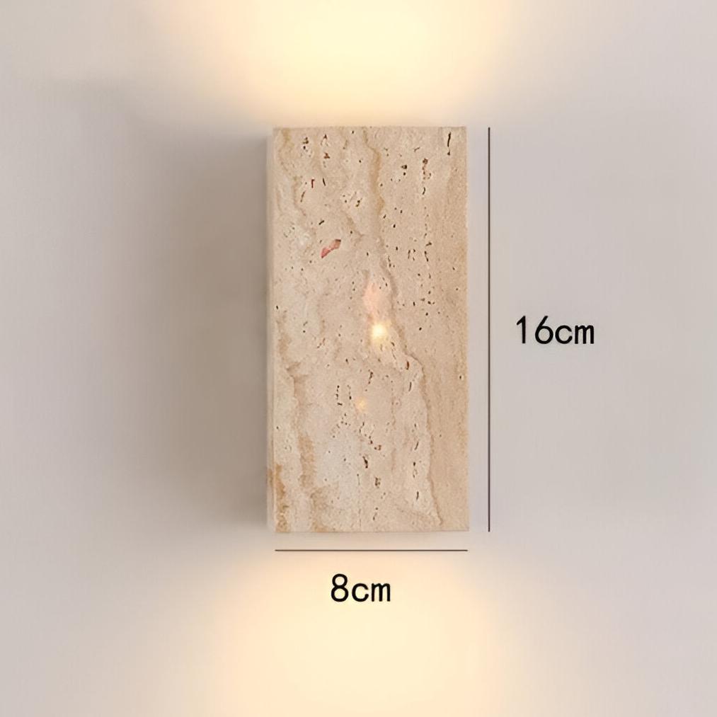 Wall Light Travertine Stone 6.3 in Outdoor Up Down LED Waterproof Garden Patio Fixture Modern Minimalist Exterior Sconce | Thomler