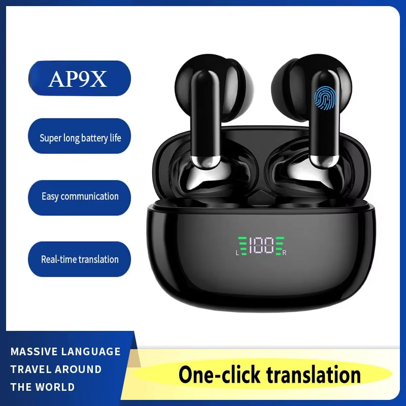 Real-Time Translation Earbuds with 144 Language Support & Bluetooth 5.3 for Travel, Business & Everyday Conversations | Thomler