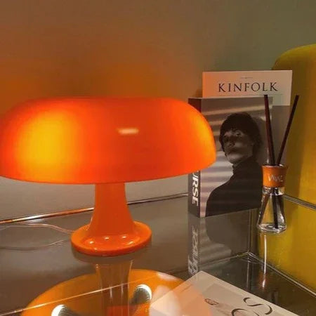 Table Lamp PVC 28.0 cm Orange Bedroom Living Room Mushroom Desk Light Retro Accent Lighting | Thomler