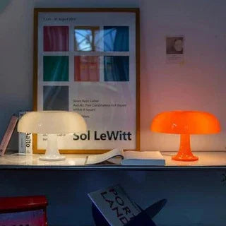 Table Lamp PVC 28.0 cm Orange Bedroom Living Room Mushroom Desk Light Retro Accent Lighting | Thomler
