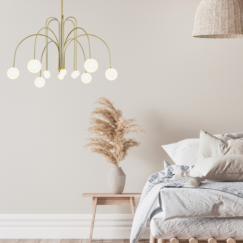 Multi-Pendant Glass Chandelier for Dining Room & Living Room – Adjustable Height Suspension Fixture with LED Bulbs | Thomler