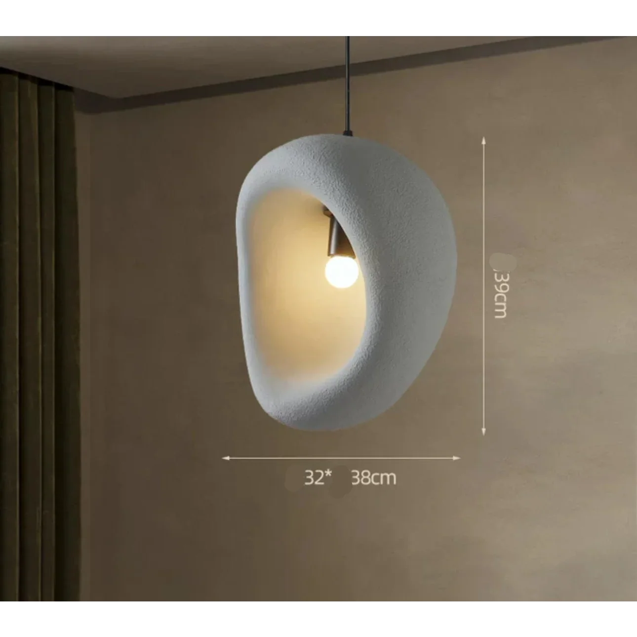 Pendant Light Resin E27 110–120V Hanging Living Room Sculptural Ceiling Fixture Modern Minimalist Artistic Lighting | Thomler