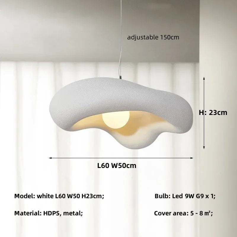 Pendant Light Resin 9.1 in Organic Black Dining Room Kitchen Island Hanging Ceiling Lamp Wabi Sabi Japandi | Thomler