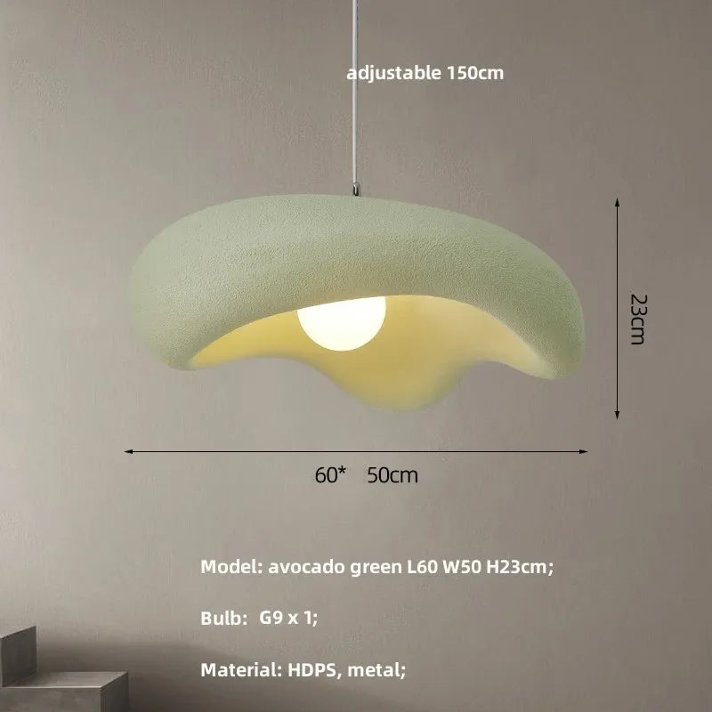 Pendant Light Resin 9.1 in Organic Black Dining Room Kitchen Island Hanging Ceiling Lamp Wabi Sabi Japandi | Thomler