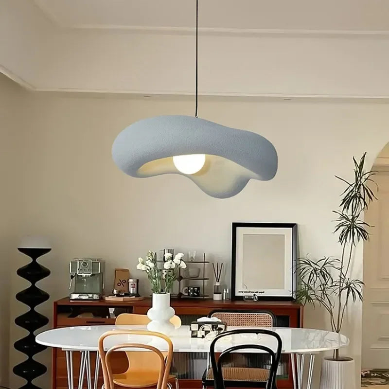 Pendant Light Resin 9.1 in Organic Black Dining Room Kitchen Island Hanging Ceiling Lamp Wabi Sabi Japandi | Thomler