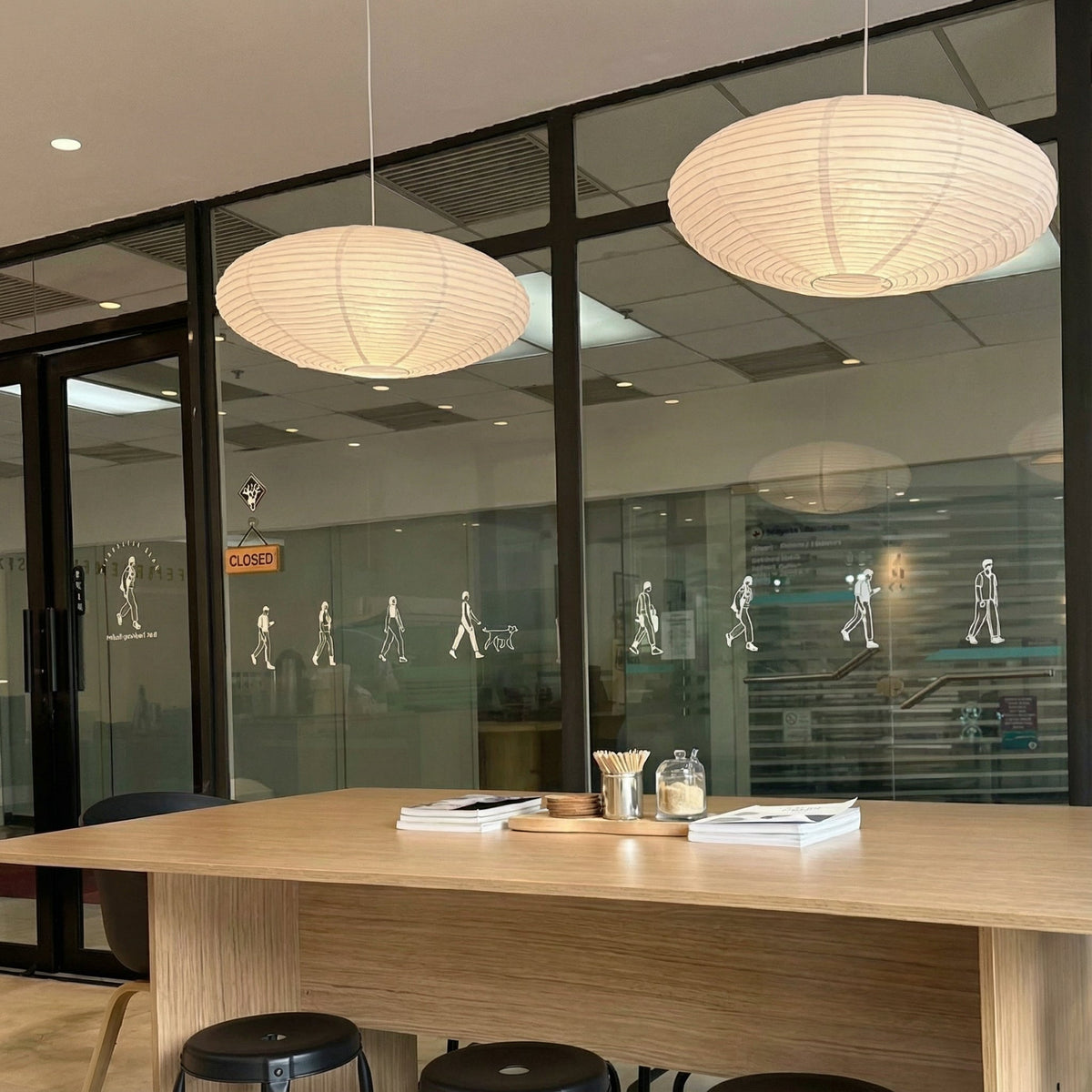 Paper Lantern Pendant Light E26 Minimalist Hanging Lamp for Dining Room Kitchen Island Adjustable Height Ceiling Fixture Natural Cotton | Thomler