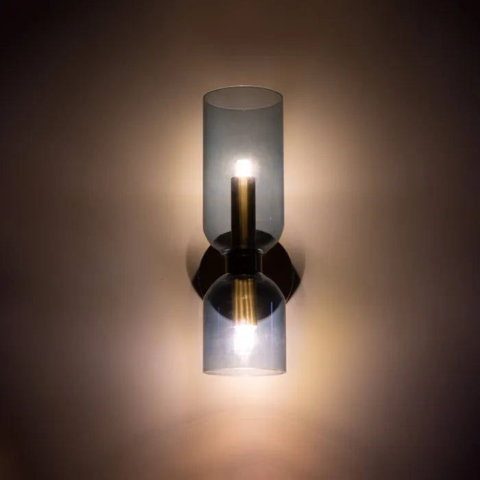 Wall Lamp Glass Double Shade 42.0 cm White Hallway Bedroom Ambient Lighting Decorative Sconce Modern Interior Accent Light | Thomler