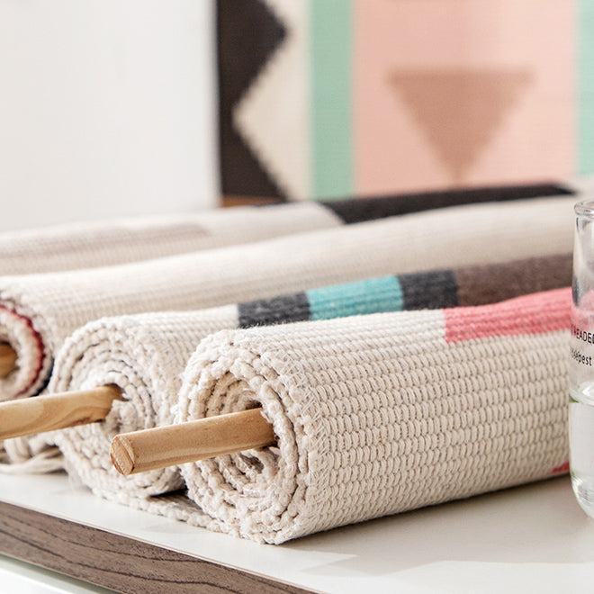 Handwoven Geometric Wall Hanging Tapestry with Tassel Fringe for Living Room, Bedroom & Boho Home Decor | Thomler