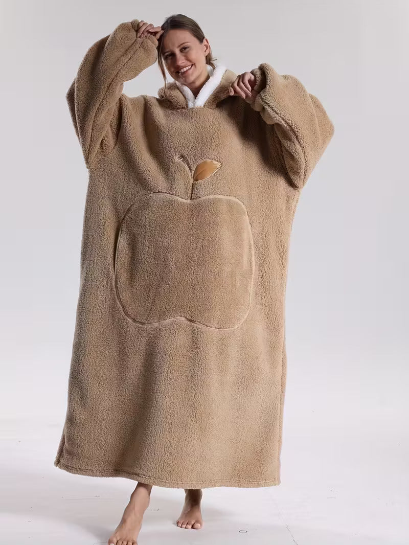 Oversized Wearable Blanket Hoodie with Sleeves & Pocket – Plush Throw for Couch, Bed, Camping – One Size Adults | Thomler