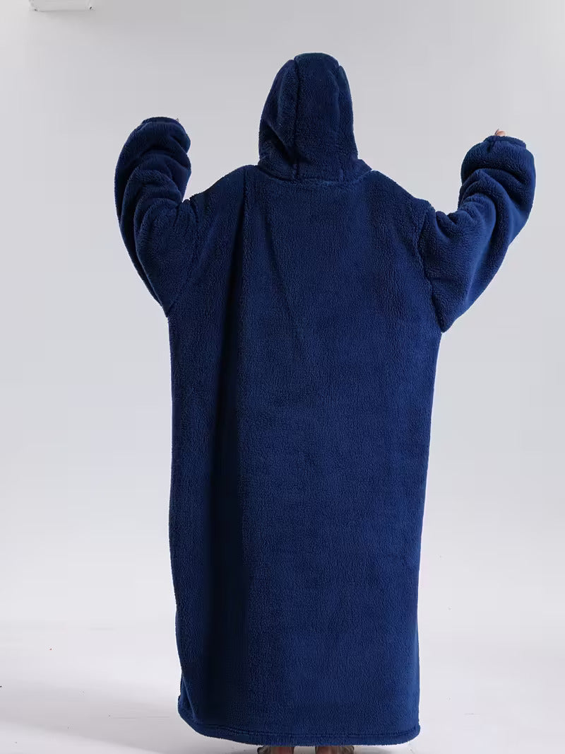 Oversized Wearable Blanket Hoodie with Sleeves & Pocket – Plush Throw for Couch, Bed, Camping – One Size Adults | Thomler