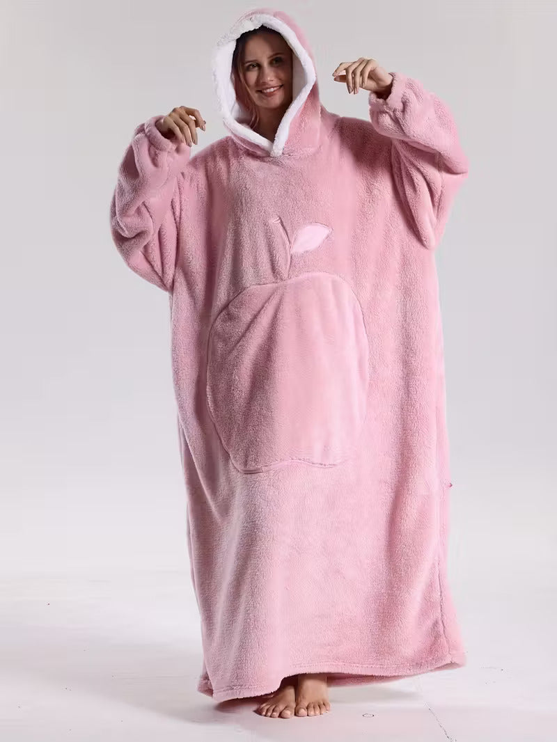 Oversized Wearable Blanket Hoodie with Sleeves & Pocket – Plush Throw for Couch, Bed, Camping – One Size Adults | Thomler
