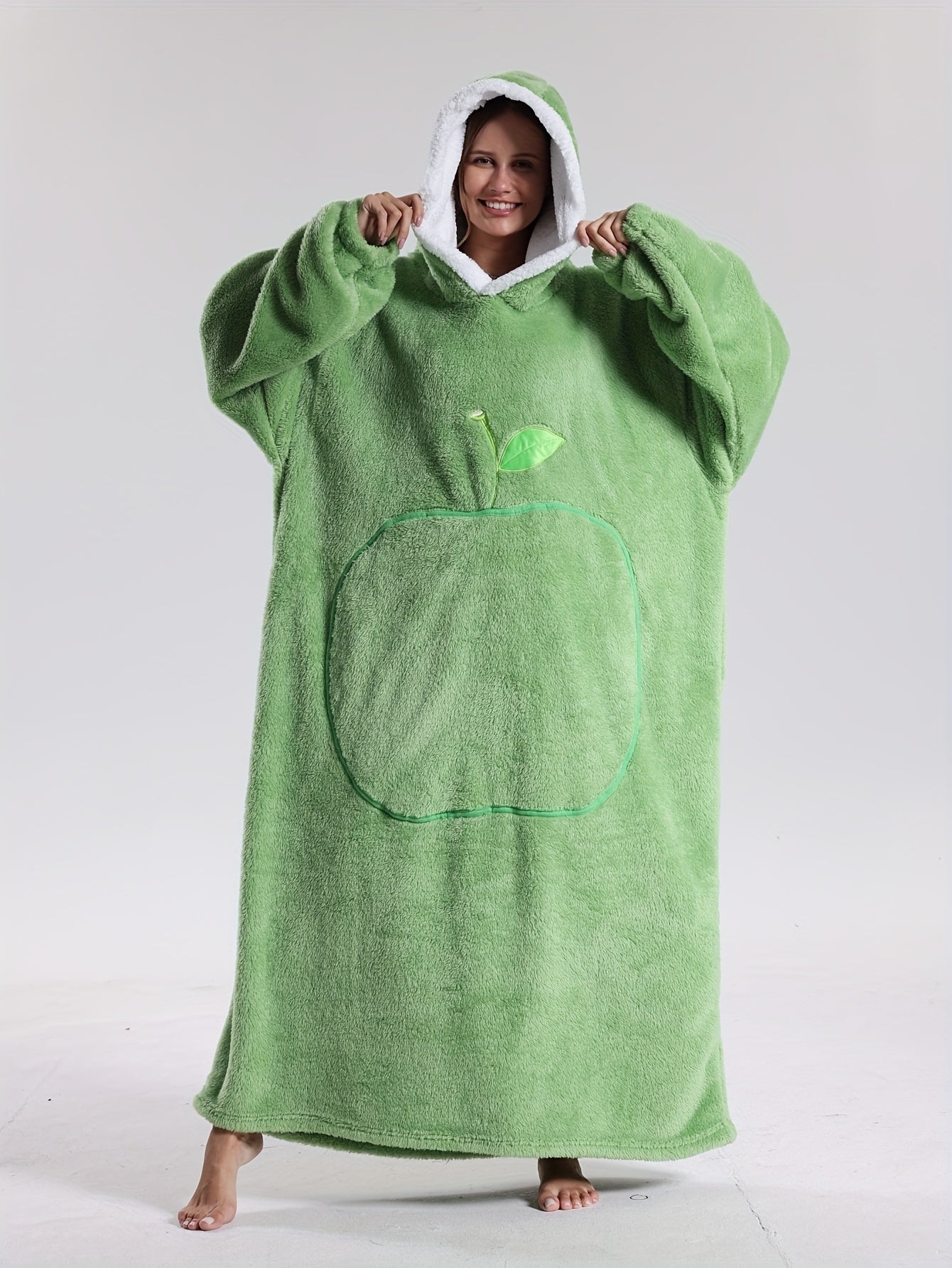 Oversized Wearable Blanket Hoodie with Sleeves & Pocket – Plush Throw for Couch, Bed, Camping – One Size Adults | Thomler