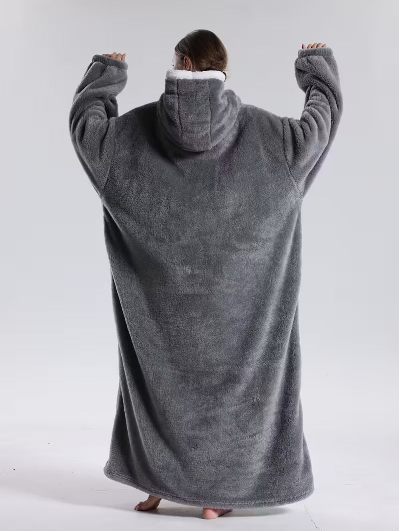 Oversized Wearable Blanket Hoodie with Sleeves & Pocket – Plush Throw for Couch, Bed, Camping – One Size Adults | Thomler