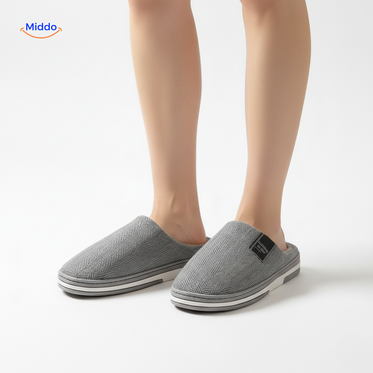 Plush Cotton House Slippers – Non-Slip Sole, Warm Fleece Lining for Indoor Comfort | Thomler