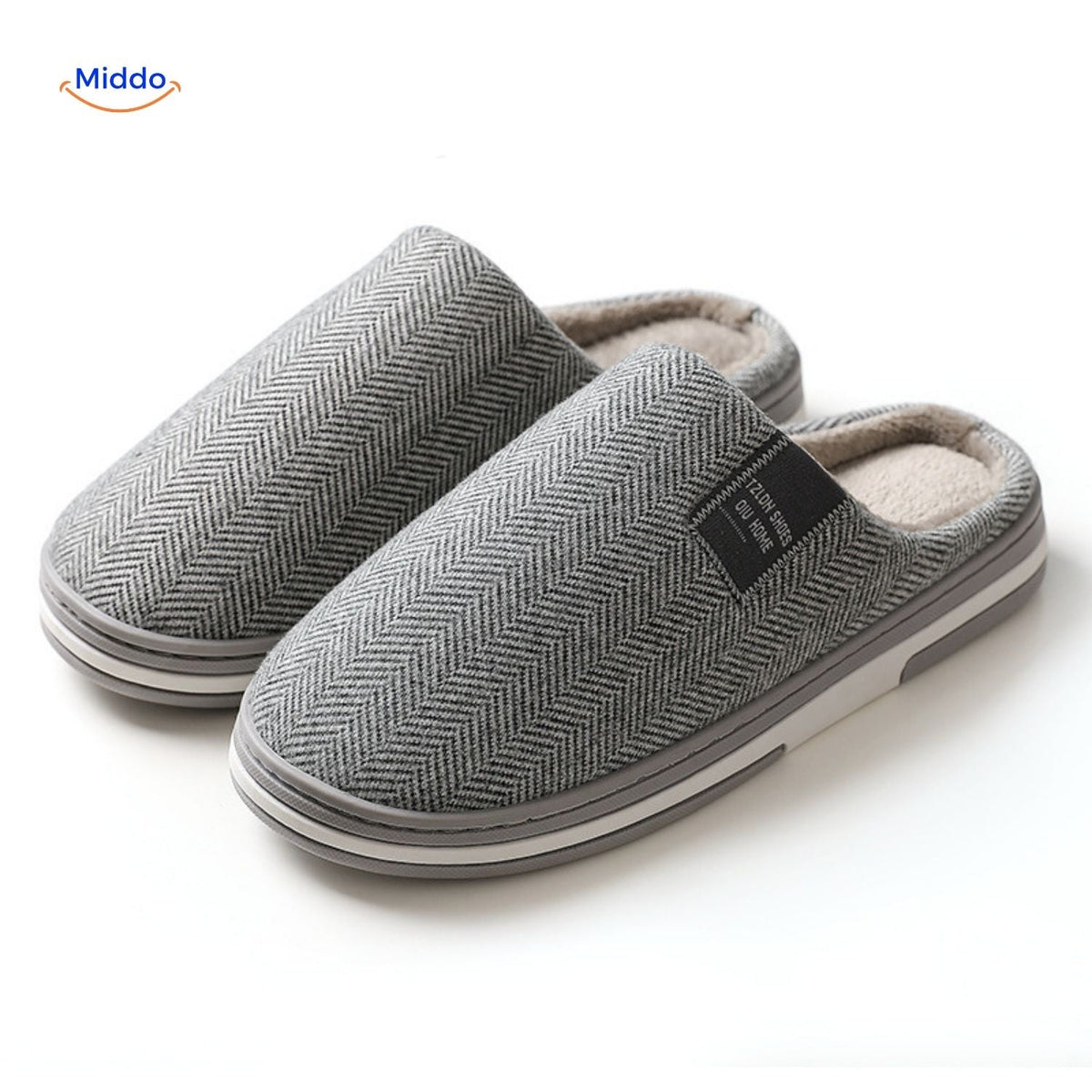 Plush Cotton House Slippers – Non-Slip Sole, Warm Fleece Lining for Indoor Comfort | Thomler
