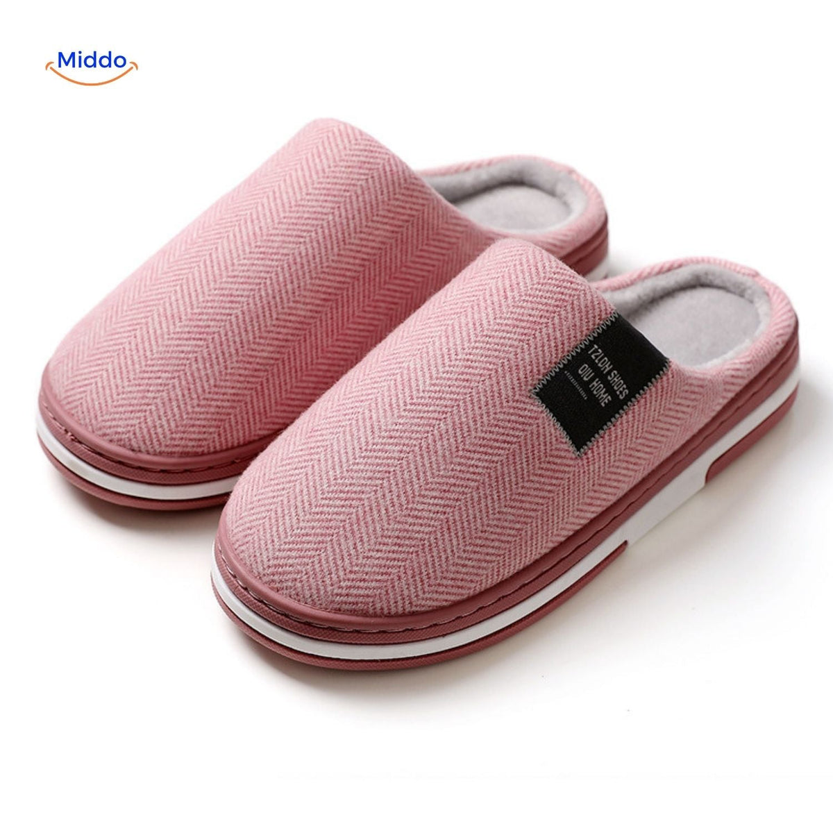 Plush Cotton House Slippers – Non-Slip Sole, Warm Fleece Lining for Indoor Comfort | Thomler