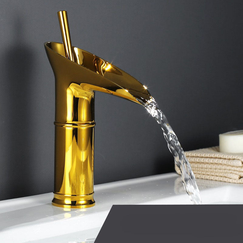 Single-Handle Waterfall Bathroom Faucet in Antique Bronze, Chrome, Gold & Black Finish for Vessel Sink | Thomler