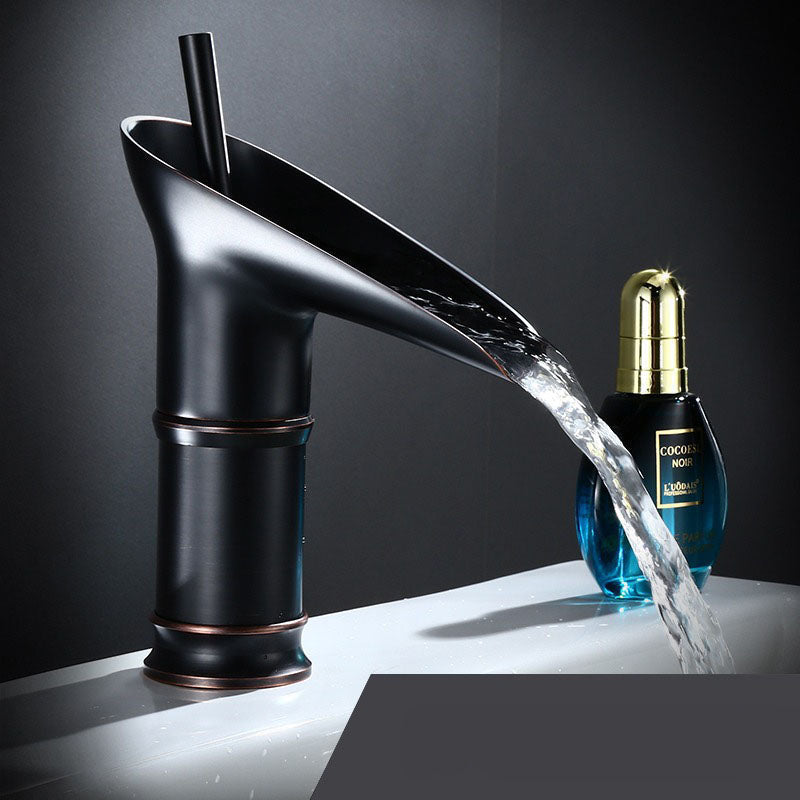 Single-Handle Waterfall Bathroom Faucet in Antique Bronze, Chrome, Gold & Black Finish for Vessel Sink | Thomler