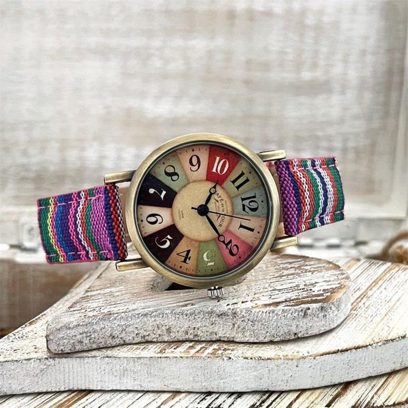 Women's Braided Wristwatch with Vintage Bronze Dial and Adjustable Strap | Gift-Ready Fashion Accessory for Any Occasion | Thomler