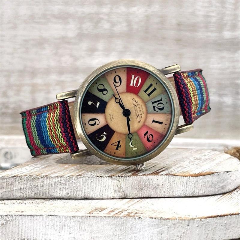 Women's Braided Wristwatch with Vintage Bronze Dial and Adjustable Strap | Gift-Ready Fashion Accessory for Any Occasion | Thomler