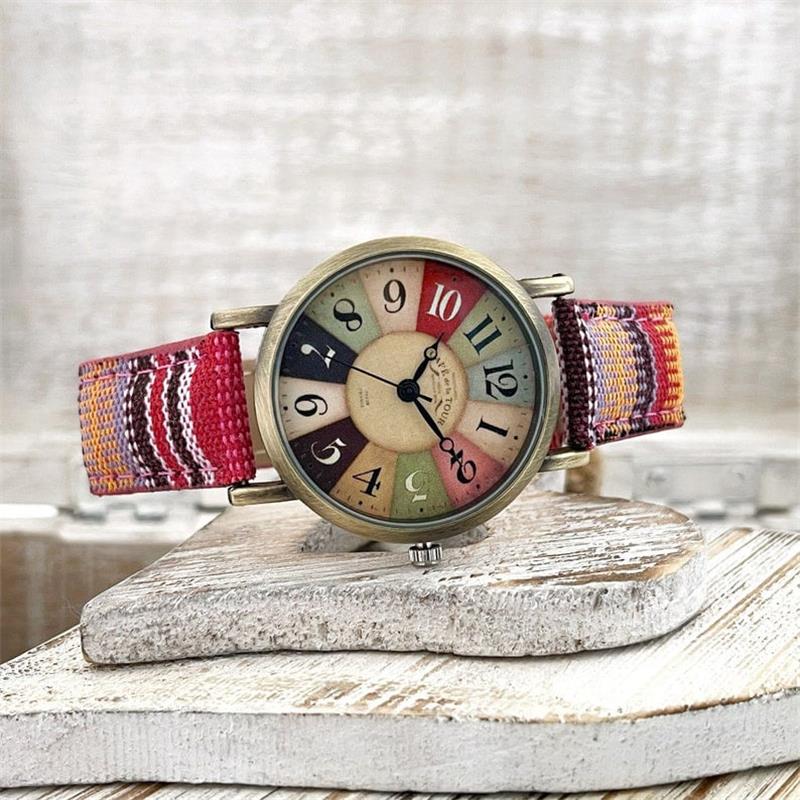 Women's Braided Wristwatch with Vintage Bronze Dial and Adjustable Strap | Gift-Ready Fashion Accessory for Any Occasion | Thomler