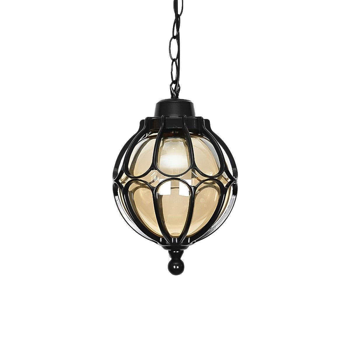 Weather-Resistant Sphere Pendant with Metal Housing for Patio & Porch – E27 Socket | Thomler