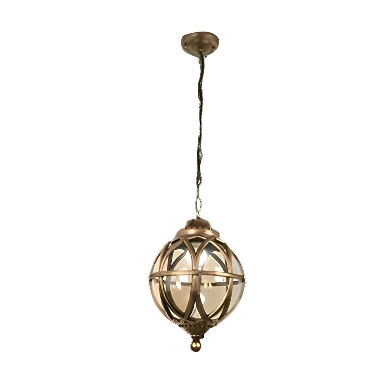 Pendant Light Aluminium Glass Globe Ø 28.0 cm Bronze Outdoor Veranda Pergola Hanging Ceiling Lantern | Thomler