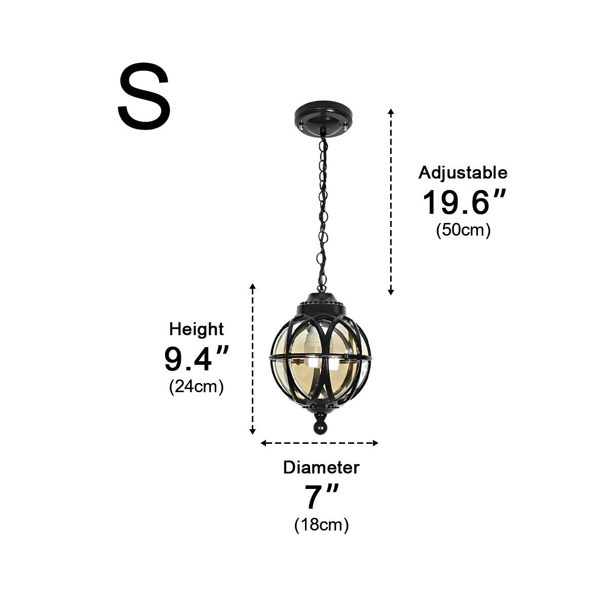 Pendant Light Aluminium Glass Globe Ø 28.0 cm Bronze Outdoor Veranda Pergola Hanging Ceiling Lantern | Thomler