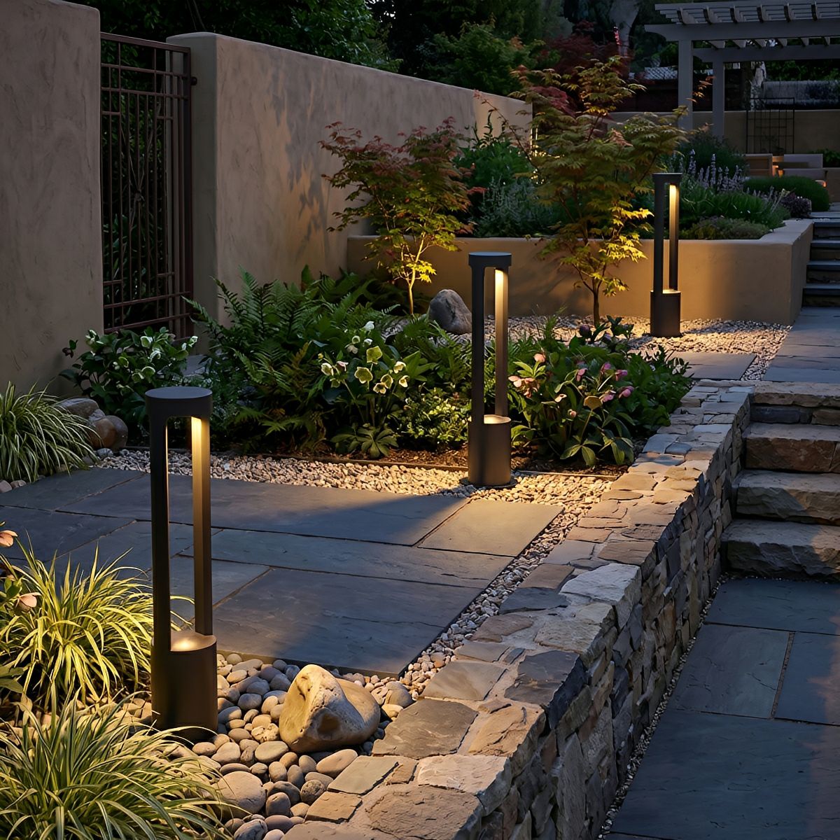 Outdoor Column Bollard Light 7W LED Aluminum Weather-Resistant Pathway Lighting for Lawn Garden Yard Walkway Villa | Thomler