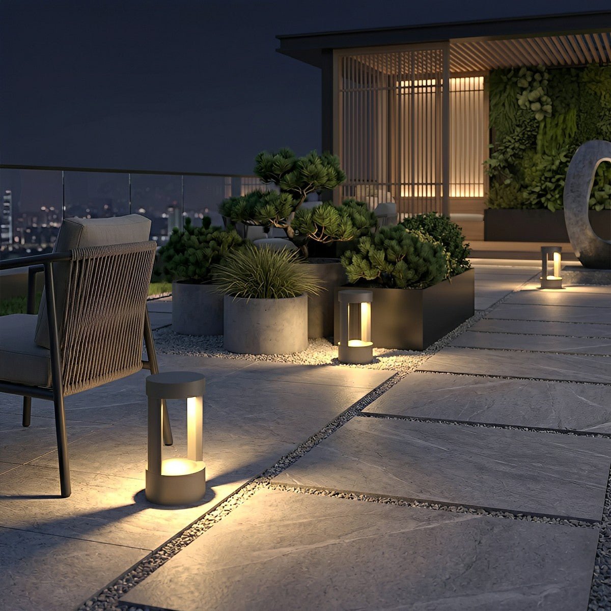 Outdoor Column Bollard Light 7W LED Aluminum Weather-Resistant Pathway Lighting for Lawn Garden Yard Walkway Villa | Thomler