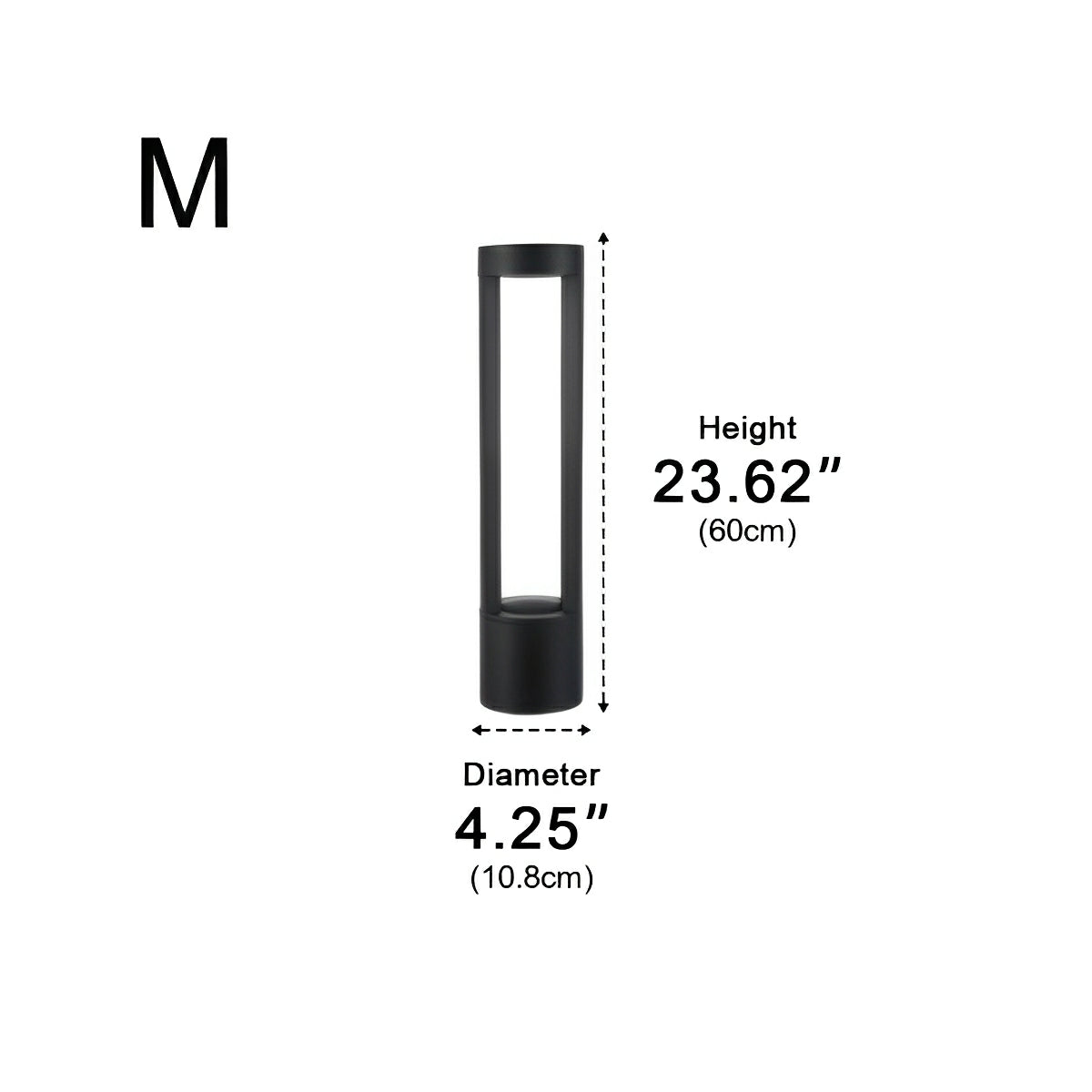 Outdoor Column Bollard Light 7W LED Aluminum Weather-Resistant Pathway Lighting for Lawn Garden Yard Walkway Villa | Thomler