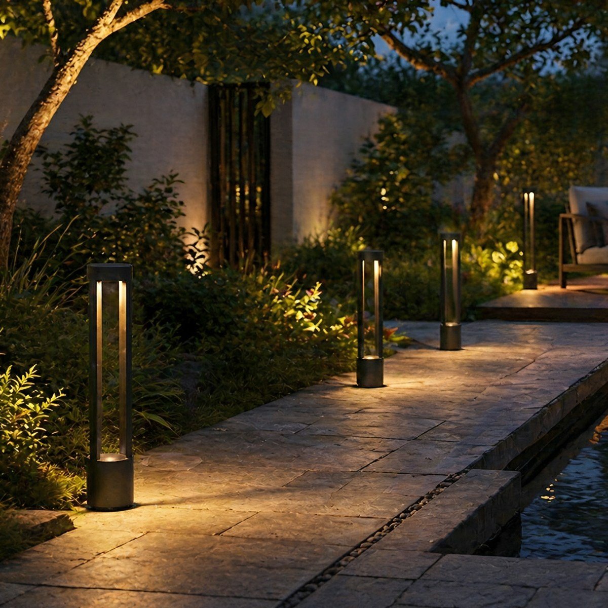 Outdoor Column Bollard Light 7W LED Aluminum Weather-Resistant Pathway Lighting for Lawn Garden Yard Walkway Villa | Thomler