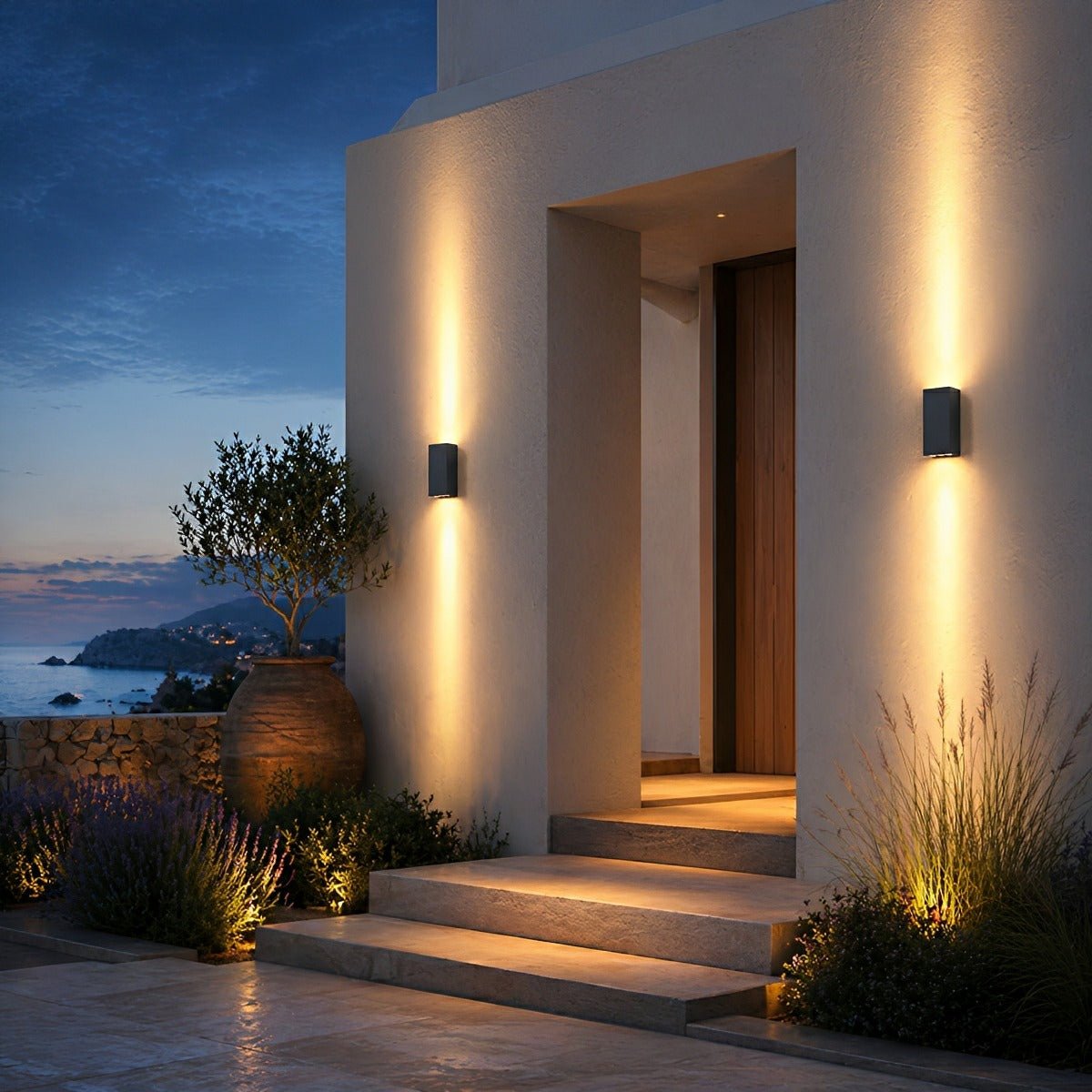 Modern Architectural Outdoor Sconce with Sleek Linear Profile for Entryway Porches & Patio Walls | Thomler