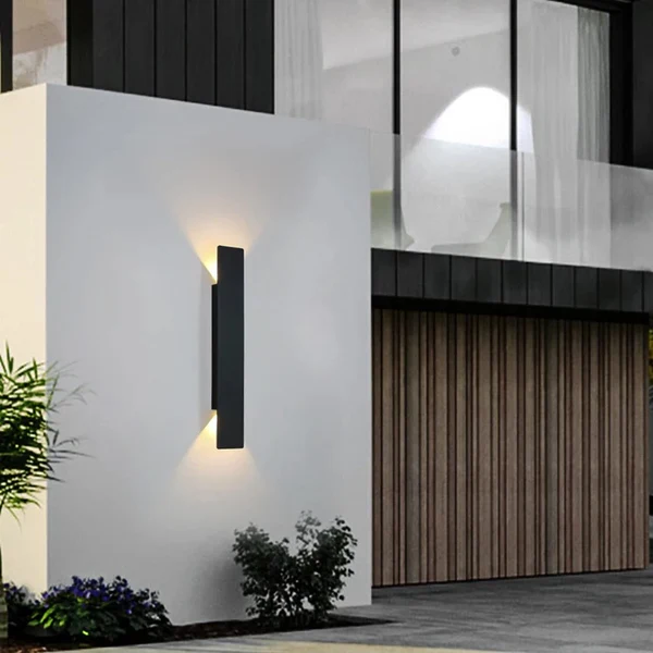 Outdoor LED Wall Light Aluminum Waterproof Sconce Modern Slim Strip Design for Patio Garden Facade Warm White Cold White | Thomler
