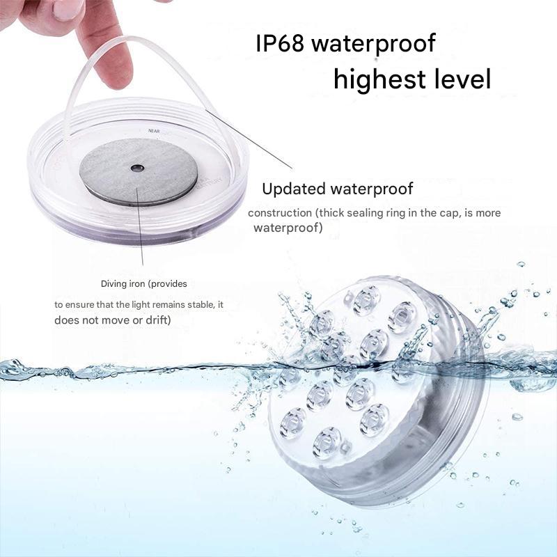 Submersible LED Pool Light Remote-Controlled Color-Changing Underwater Fixture for Pools Hot Tubs Ponds Bathtubs IP68 Waterproof Floating | Thomler