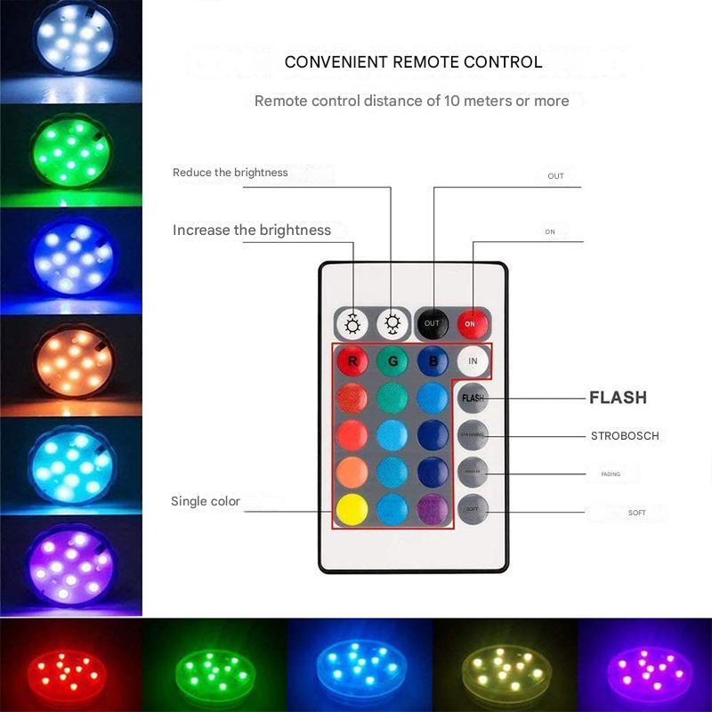 Submersible LED Pool Light Remote-Controlled Color-Changing Underwater Fixture for Pools Hot Tubs Ponds Bathtubs IP68 Waterproof Floating | Thomler
