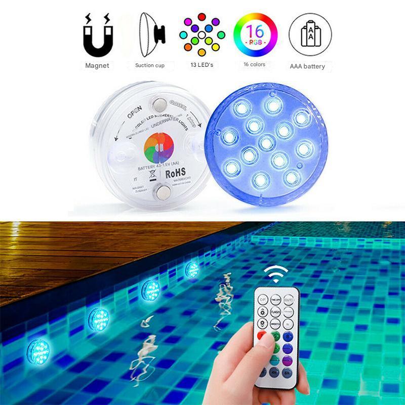 Submersible LED Pool Light Remote-Controlled Color-Changing Underwater Fixture for Pools Hot Tubs Ponds Bathtubs IP68 Waterproof Floating | Thomler