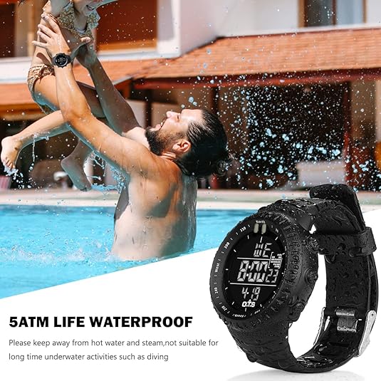 Digital Sports Watch for Men Shock Resistant Waterproof Alarm LED Backlight Tactical Wristwatch for Running Hiking Swimming Outdoor Activiti | Thomler