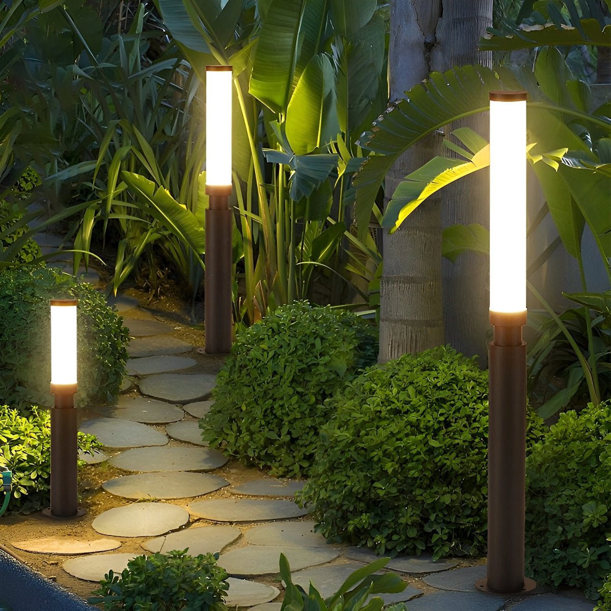 Garden Post Light Aluminium 200.0 cm Black Outdoor Driveway Pathway Warm White LED Pillar Lamp Waterproof IP55 | Thomler