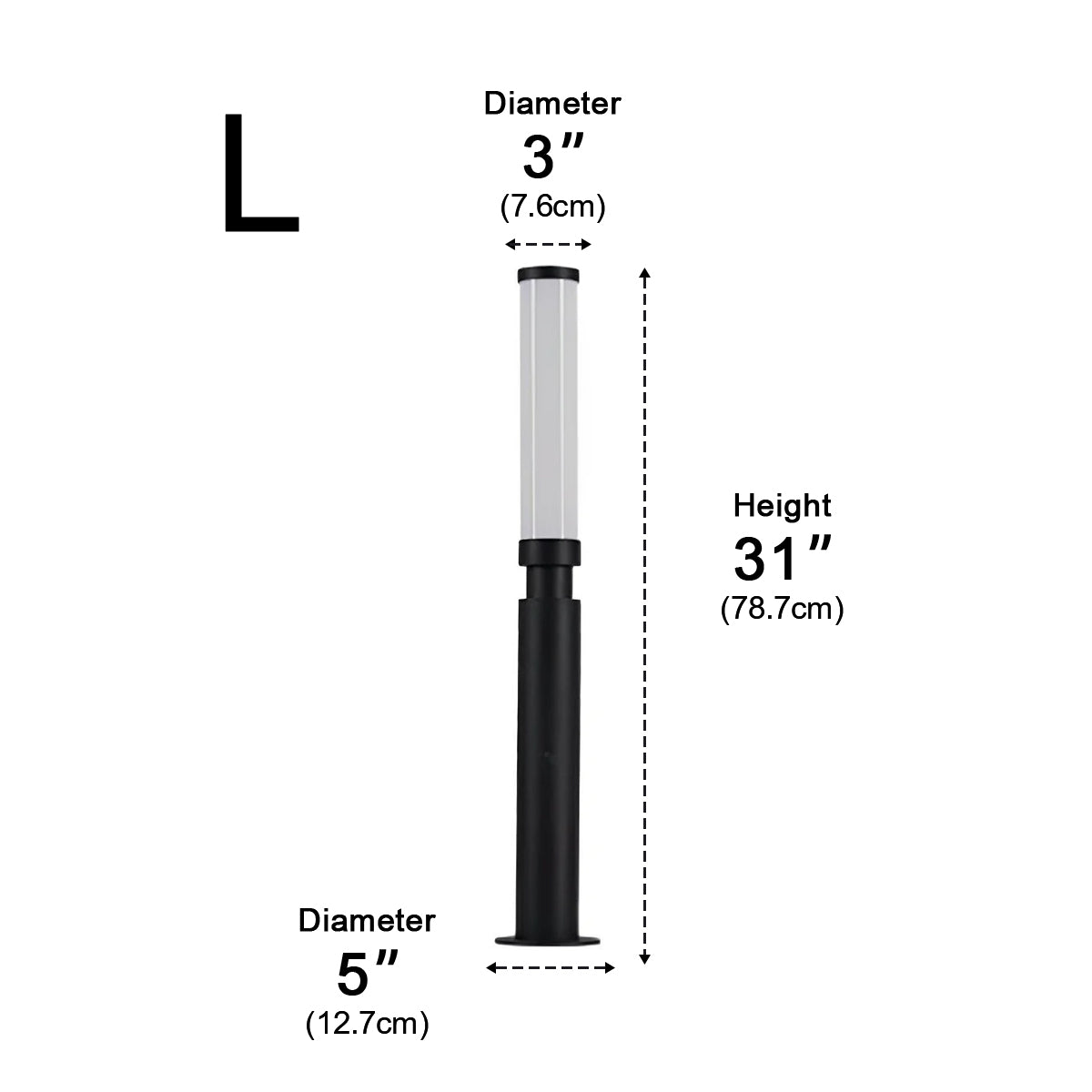 Garden Post Light Aluminium 200.0 cm Black Outdoor Driveway Pathway Warm White LED Pillar Lamp Waterproof IP55 | Thomler