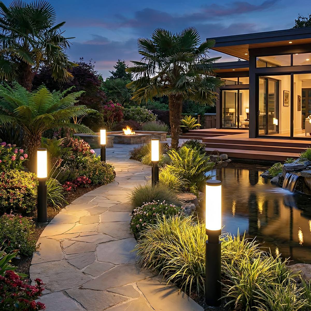 Sleek Outdoor LED Bollard Fixture – Weather-Resistant Aluminum Housing for Driveways, Walkways & Garden Edging – Slim Profile with Warm Glow | Thomler