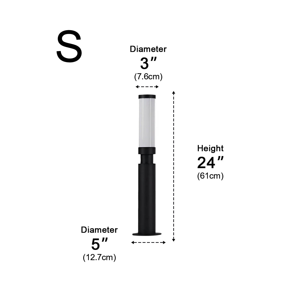 Garden Post Light Aluminium 200.0 cm Black Outdoor Driveway Pathway Warm White LED Pillar Lamp Waterproof IP55 | Thomler