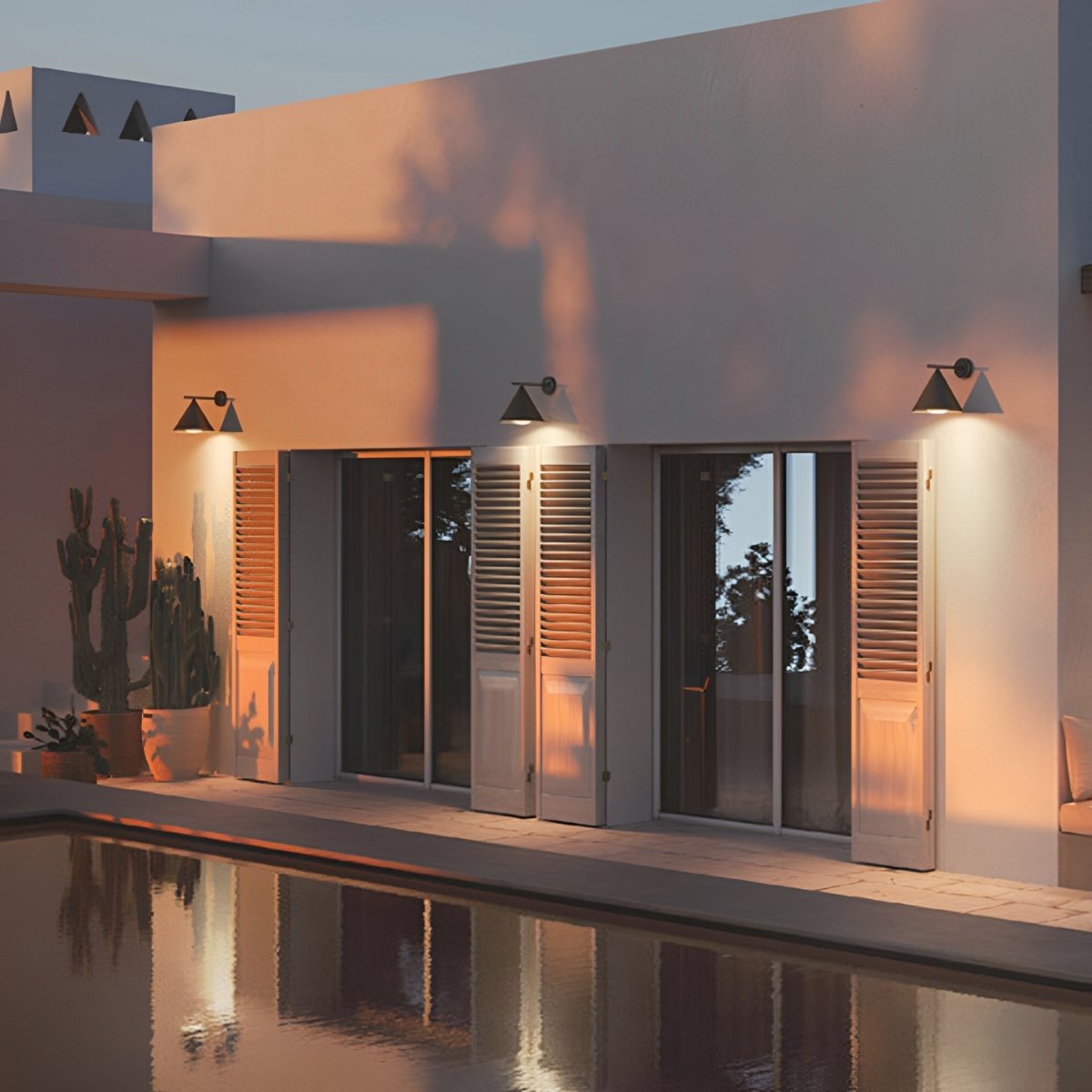 Outdoor Wall Sconce Metal 9.8 in Black Warm White Porch Patio Courtyard Lighting Modern Minimalist | Thomler